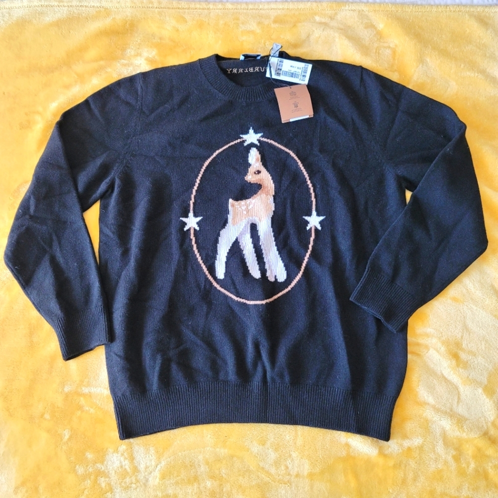 Burberry Wool-Blend Deer Sweater Size Extra Large